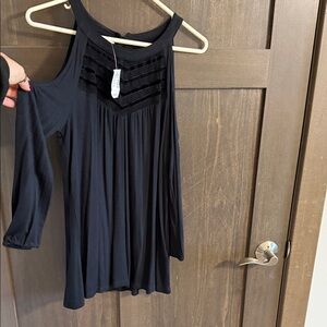Maurices Black Cold Shoulder Blouse